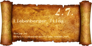 Liebenberger Tilda névjegykártya